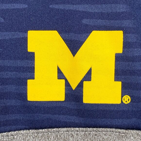 UNIVERSITY OF MICHIGAN Shirt Mens M WOLVERINES MI 1/4 Zip Blue Gray - Picture 5 of 11